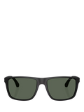 Emporio Armani square sunglasses black frame green tinted lenses, imported from the UK