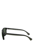 Emporio Armani square sunglasses black frame green tinted lenses, imported from the UK