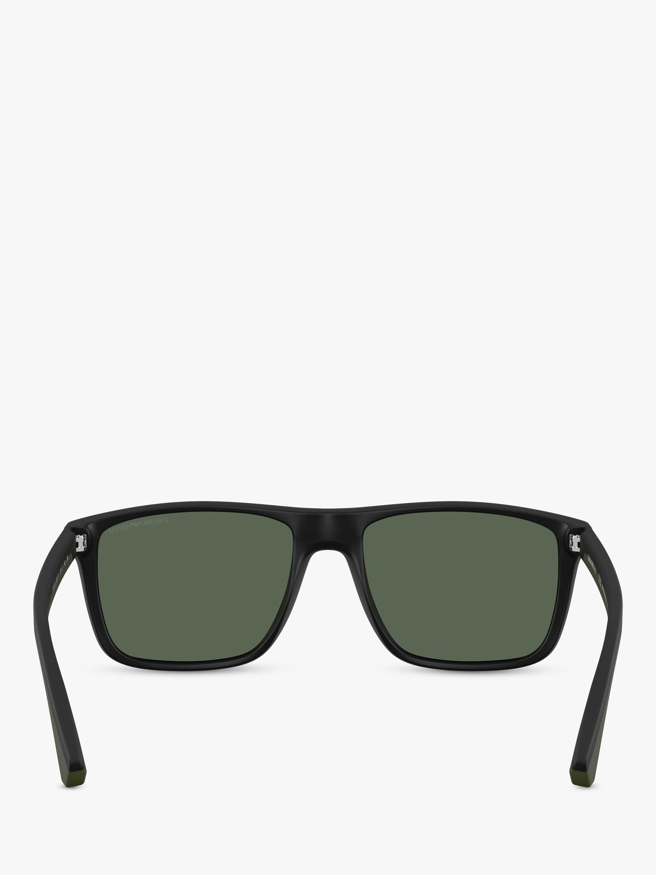 Emporio Armani square sunglasses black frame green tinted lenses, imported from the UK