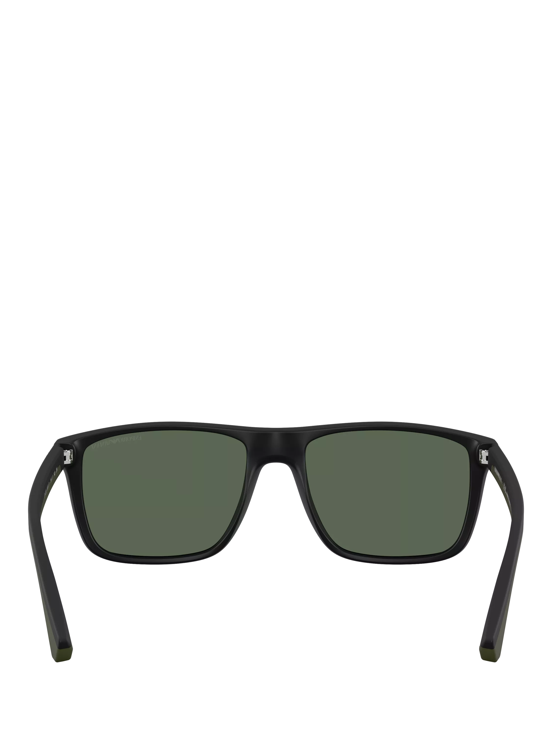 Emporio Armani square sunglasses black frame green tinted lenses, imported from the UK