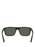 Emporio Armani square sunglasses black frame green tinted lenses, imported from the UK