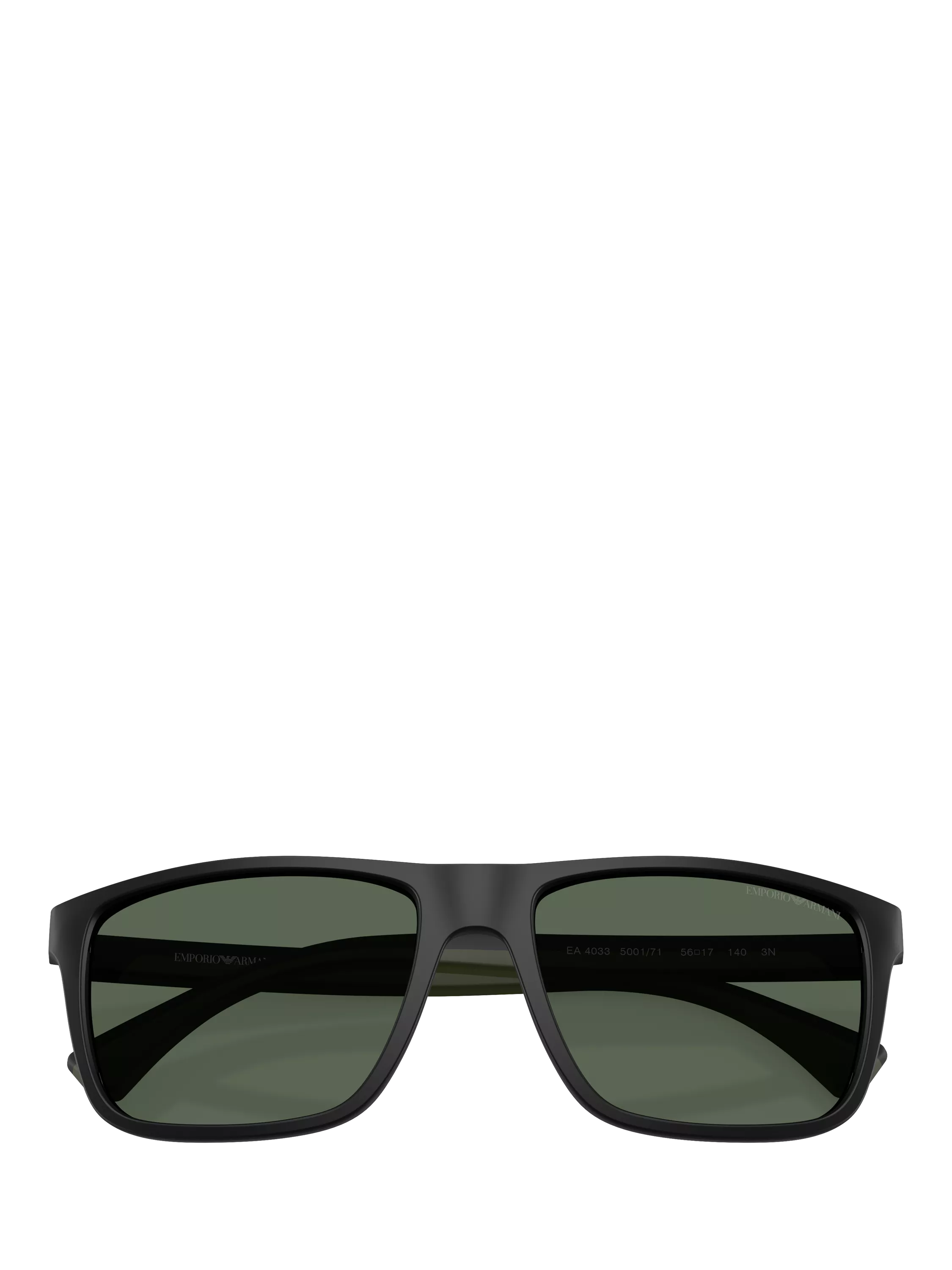 Emporio Armani square sunglasses black frame green tinted lenses, imported from the UK