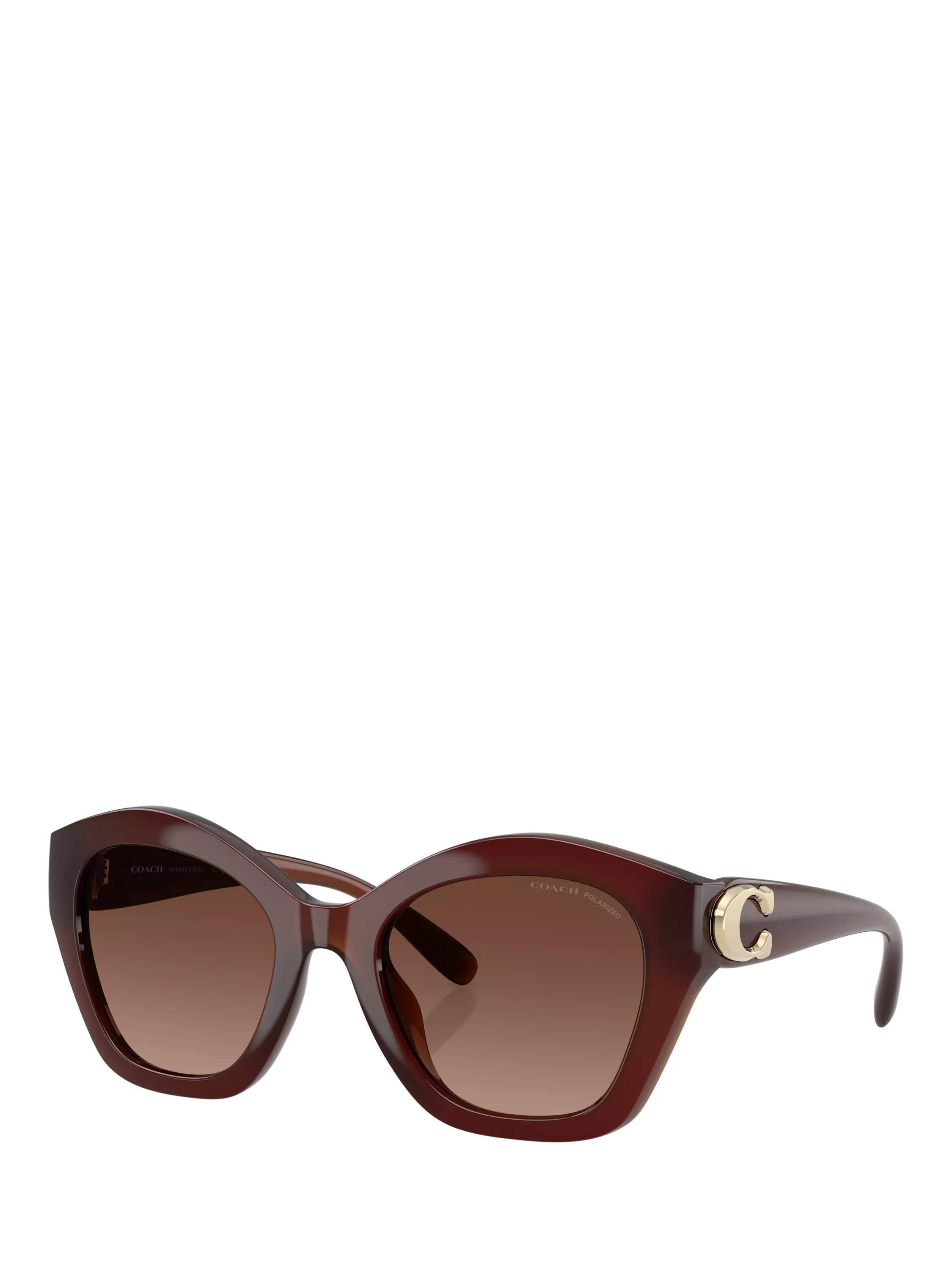 Coach polarised irregular sunglasses brown frame gradient lenses - British product