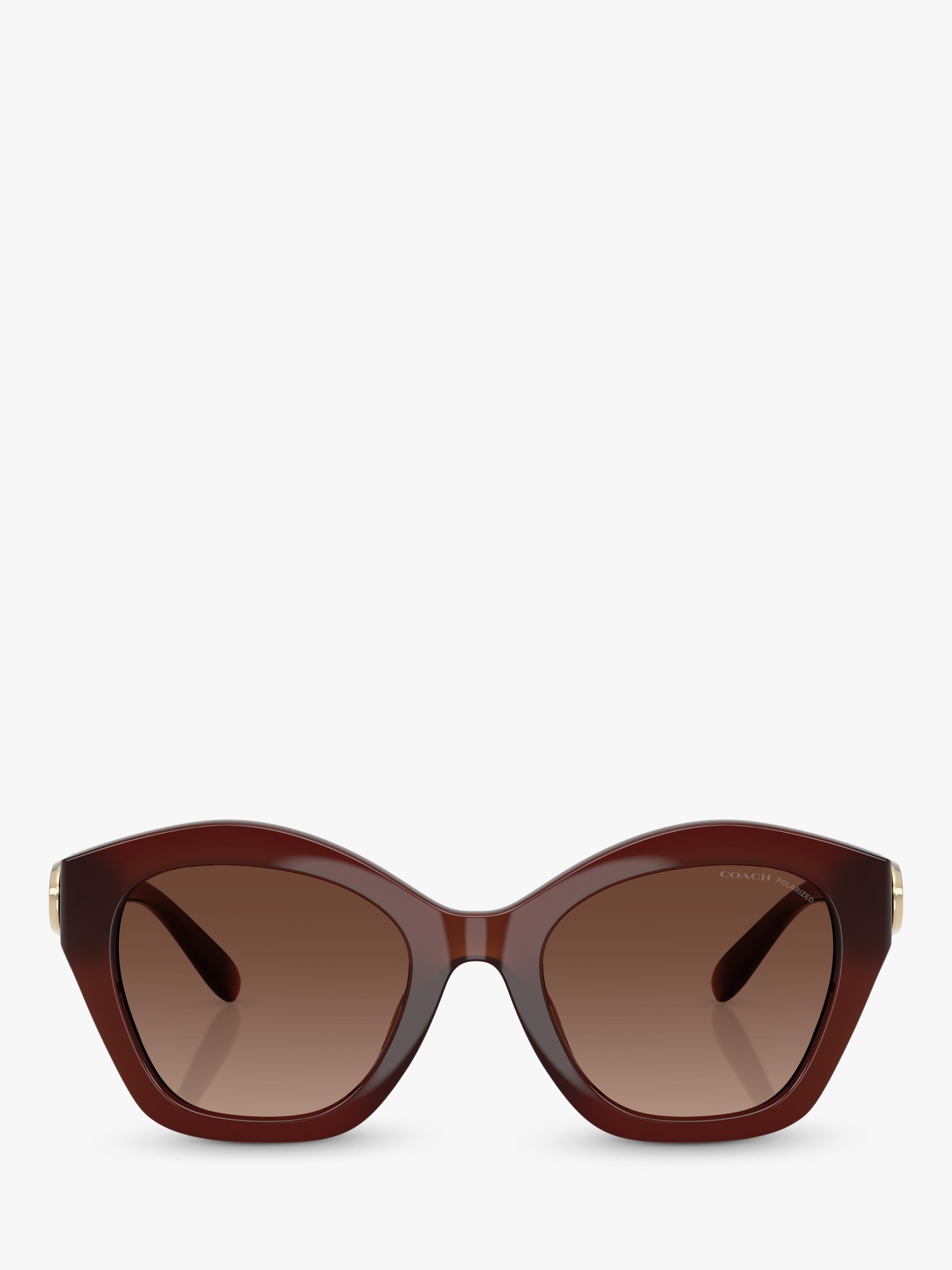 Coach polarised irregular sunglasses brown frame gradient lenses - British product