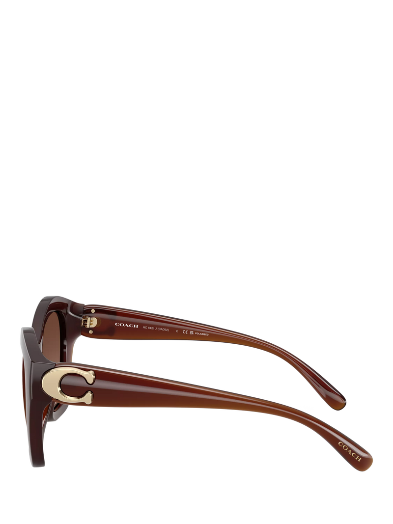 Coach polarised irregular sunglasses brown frame gradient lenses - British product