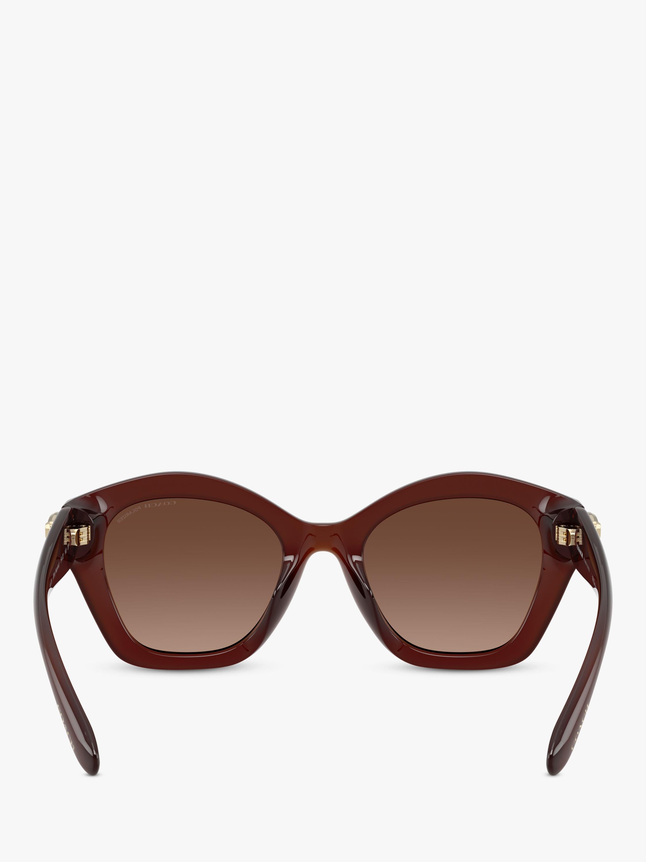 Coach polarised irregular sunglasses brown frame gradient lenses - British product