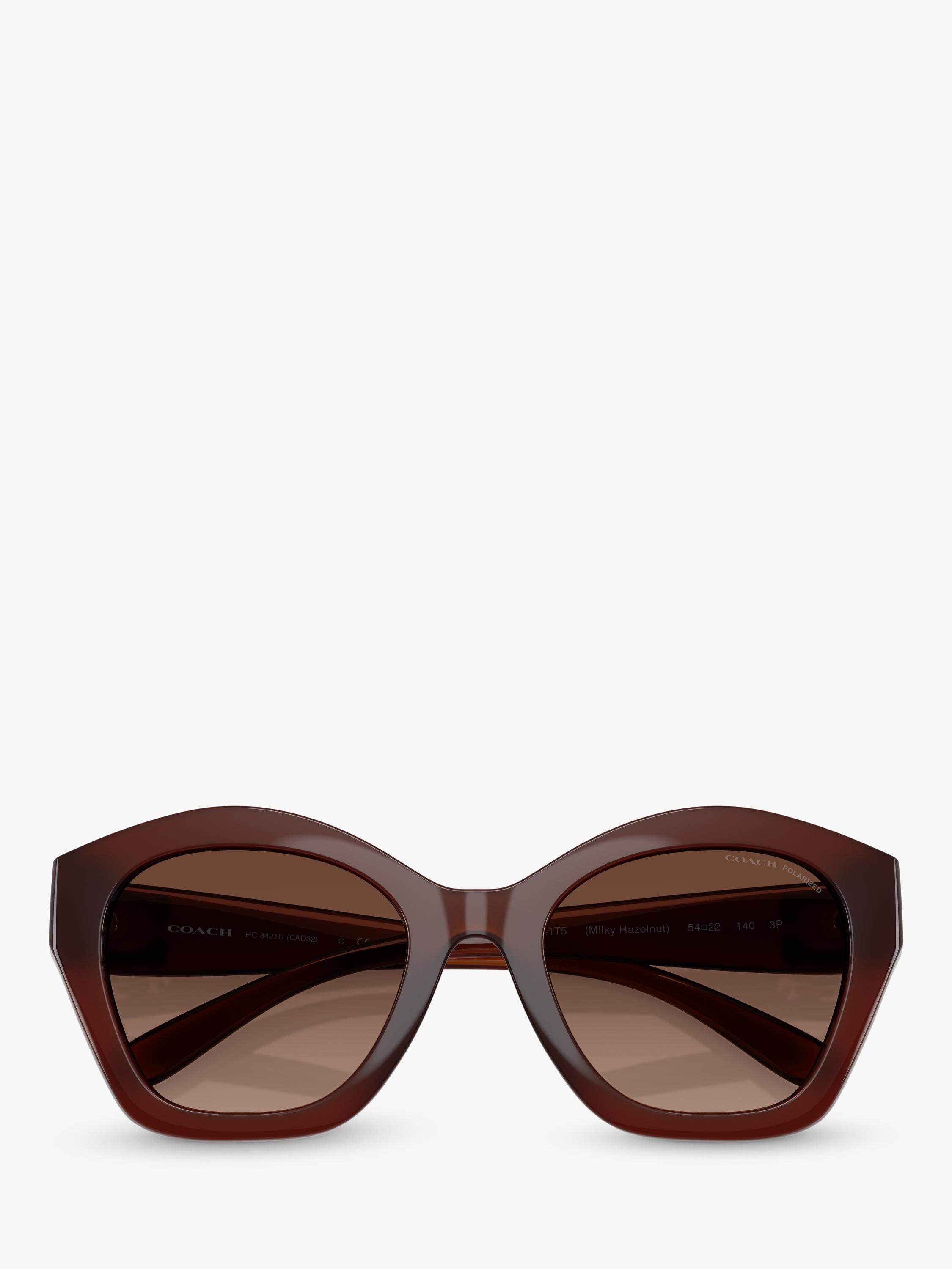 Coach polarised irregular sunglasses brown frame gradient lenses - British product
