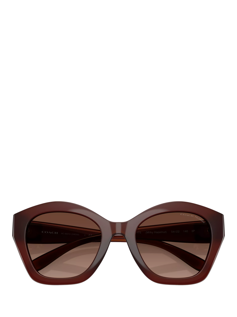 Coach polarised irregular sunglasses brown frame gradient lenses - British product