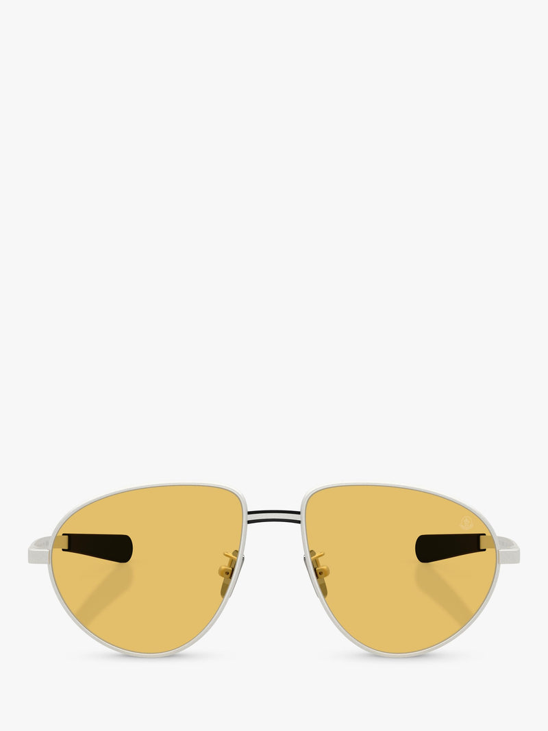 Moncler irregular sunglasses with golden yellow tint 55mm, UK version