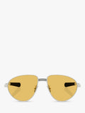 Moncler irregular sunglasses with golden yellow tint 55mm, UK version