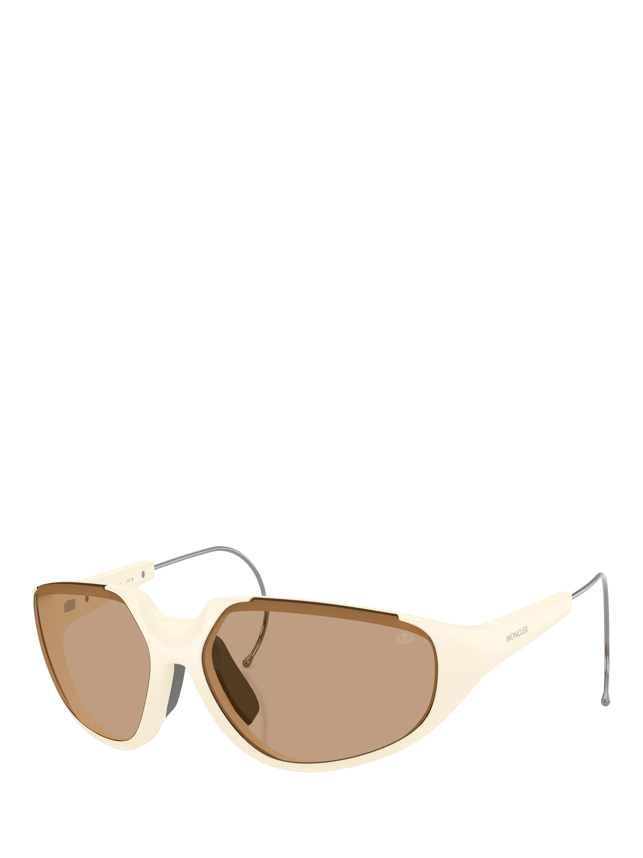 Moncler irregular sunglasses white brown frame, imported from the UK