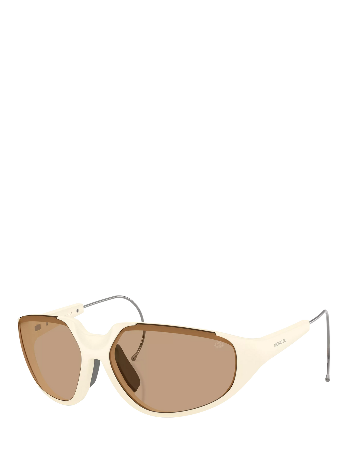 Moncler irregular sunglasses white brown frame, imported from the UK