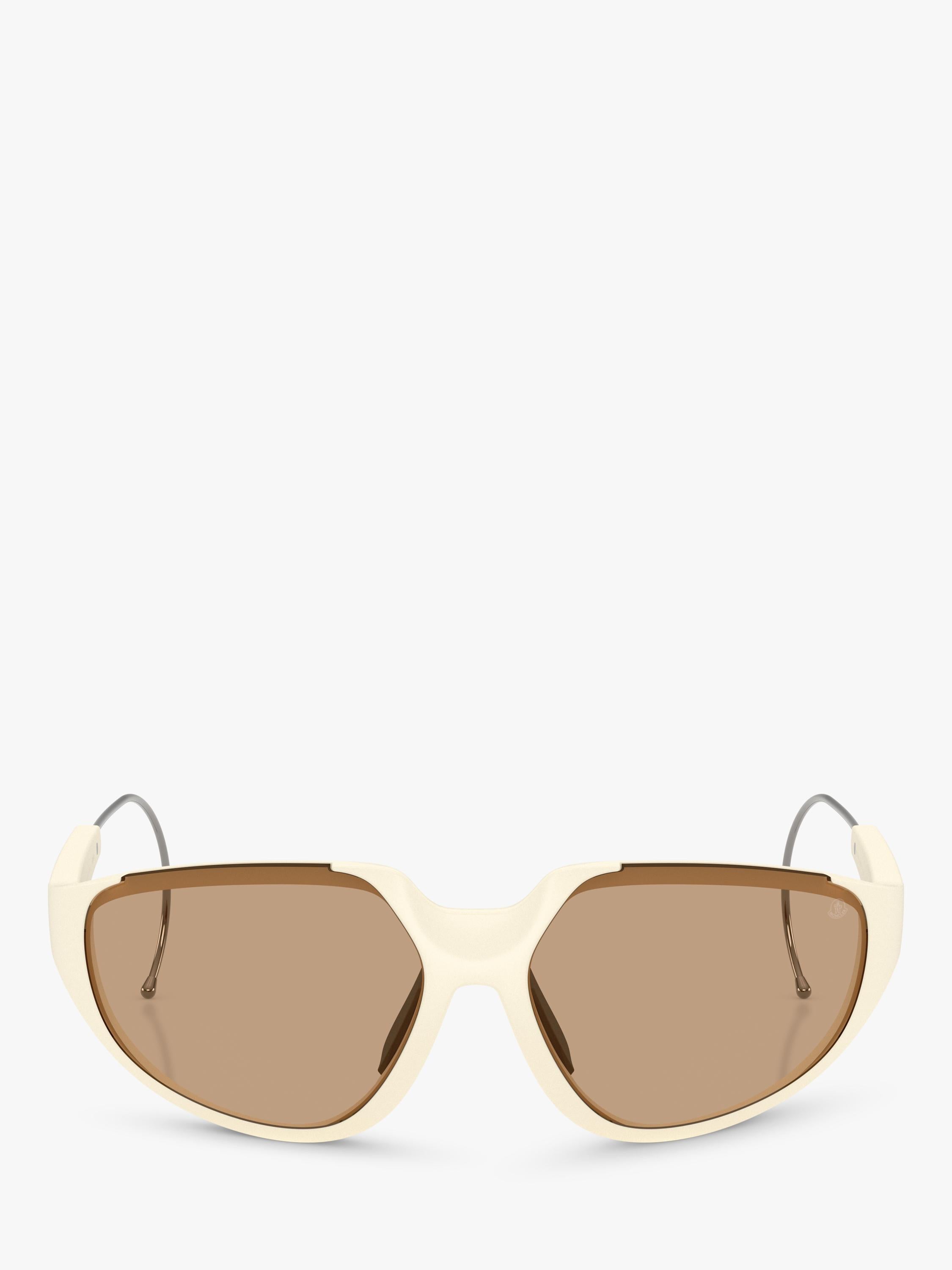 Moncler irregular sunglasses white brown frame, imported from the UK