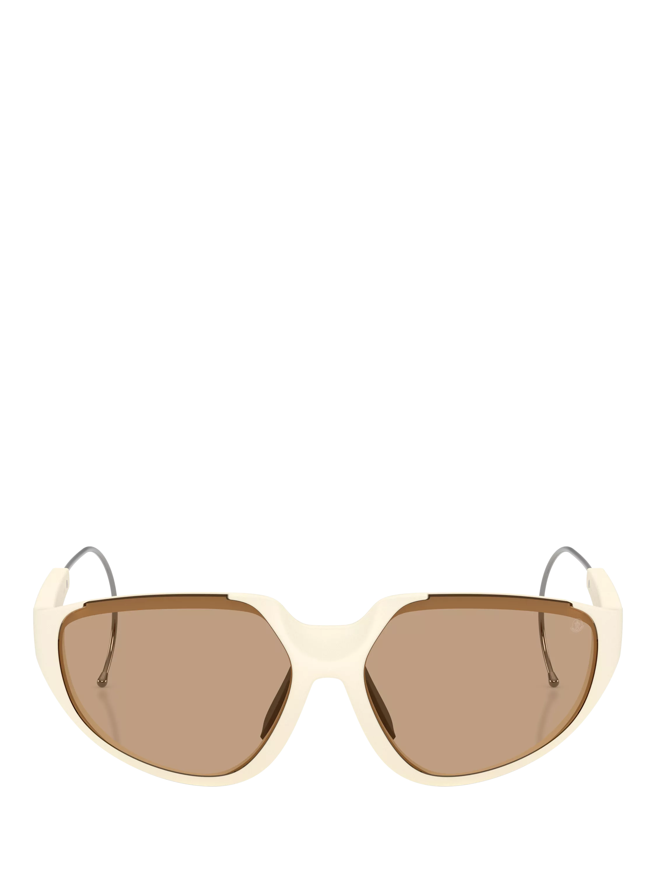 Moncler irregular sunglasses white brown frame, imported from the UK