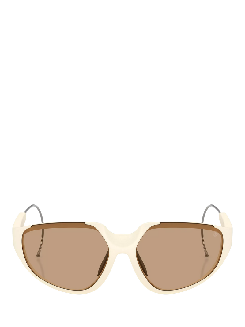 Moncler irregular sunglasses white brown frame, imported from the UK