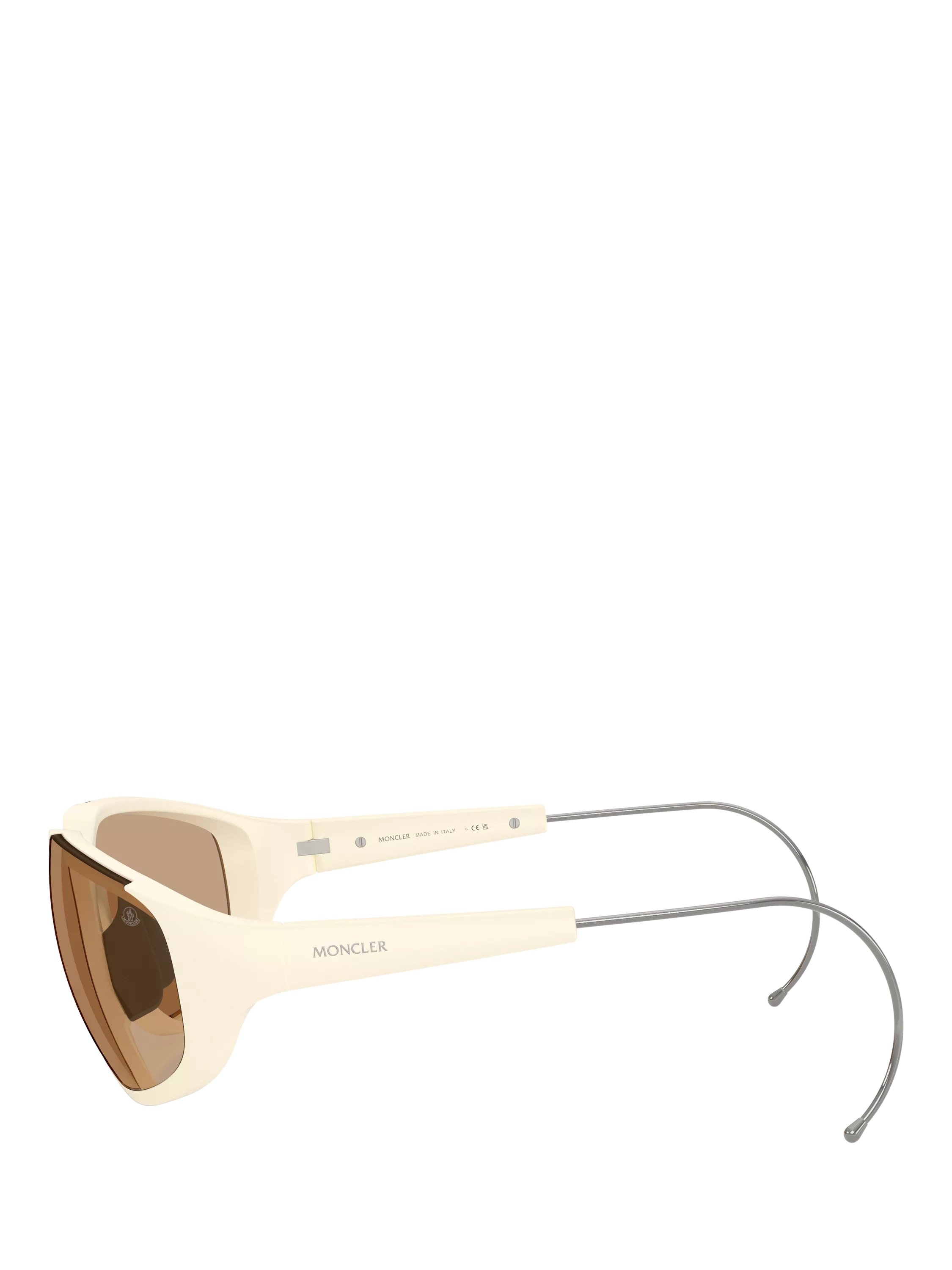 Moncler irregular sunglasses white brown frame, imported from the UK