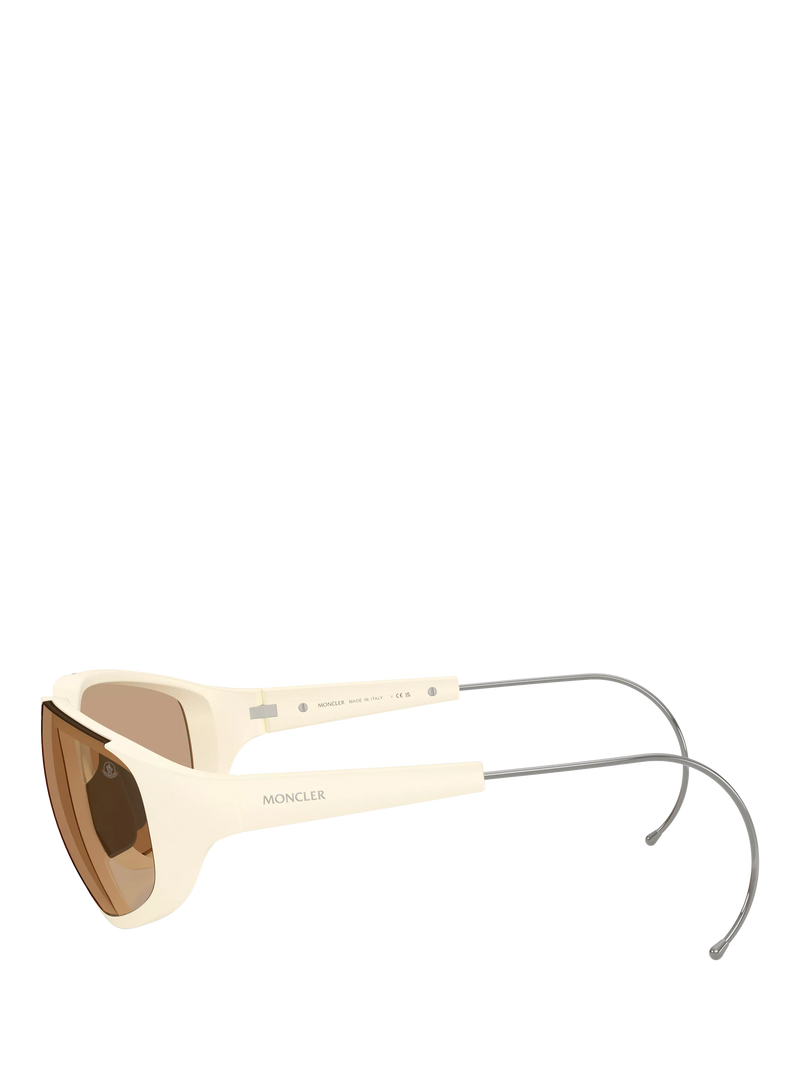 Moncler irregular sunglasses white brown frame, imported from the UK