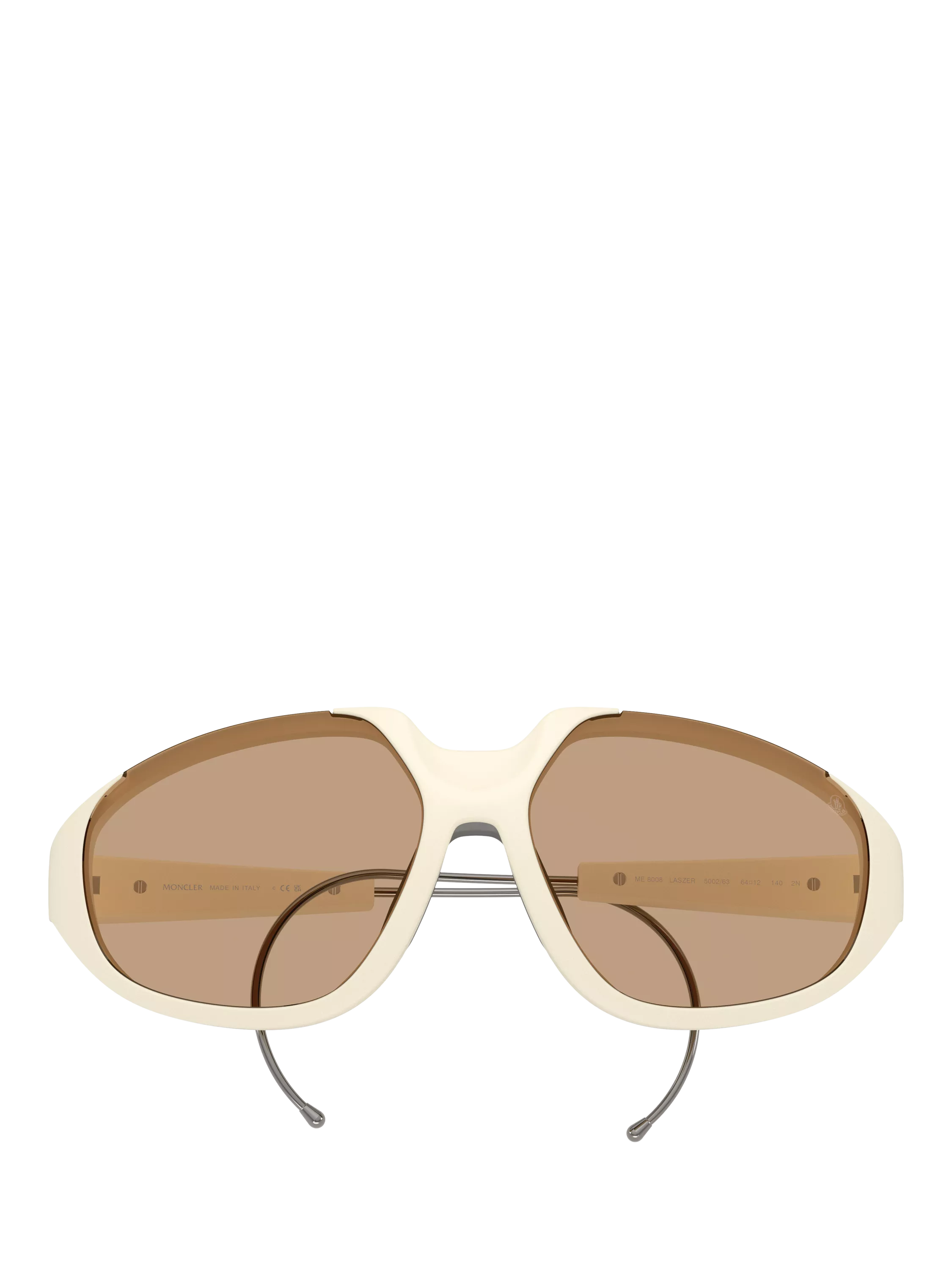 Moncler irregular sunglasses white brown frame, imported from the UK