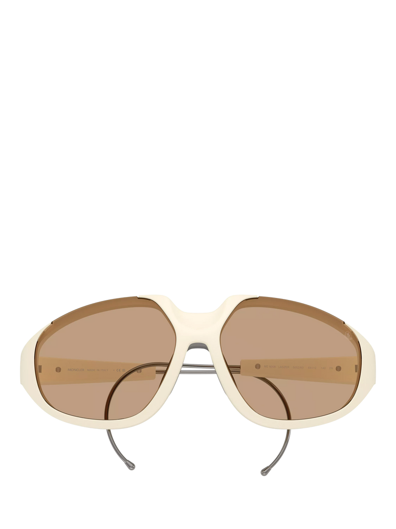 Moncler irregular sunglasses white brown frame, imported from the UK