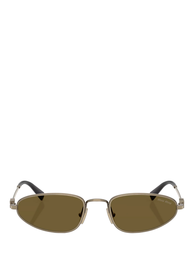 Miu Miu irregular sunglasses gold/brown 52mm, imported from the UK