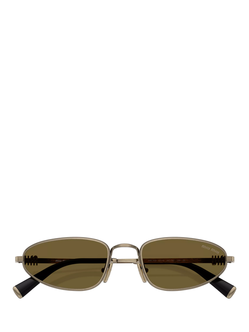Miu Miu irregular sunglasses gold/brown 52mm, imported from the UK