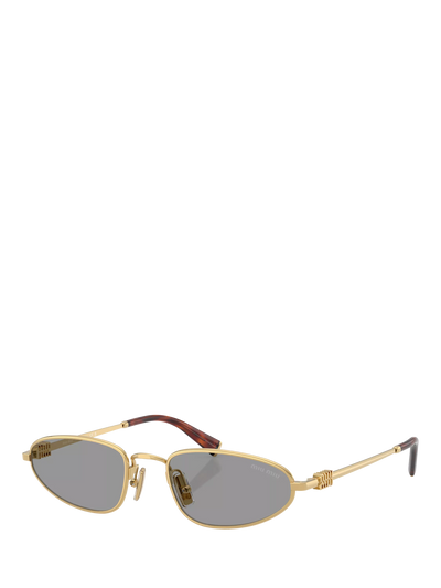 John Lewis Miu Miu MU A52S Women's Oval Sunglasses Gold/Grey 52mm- Buy online at McGrocer