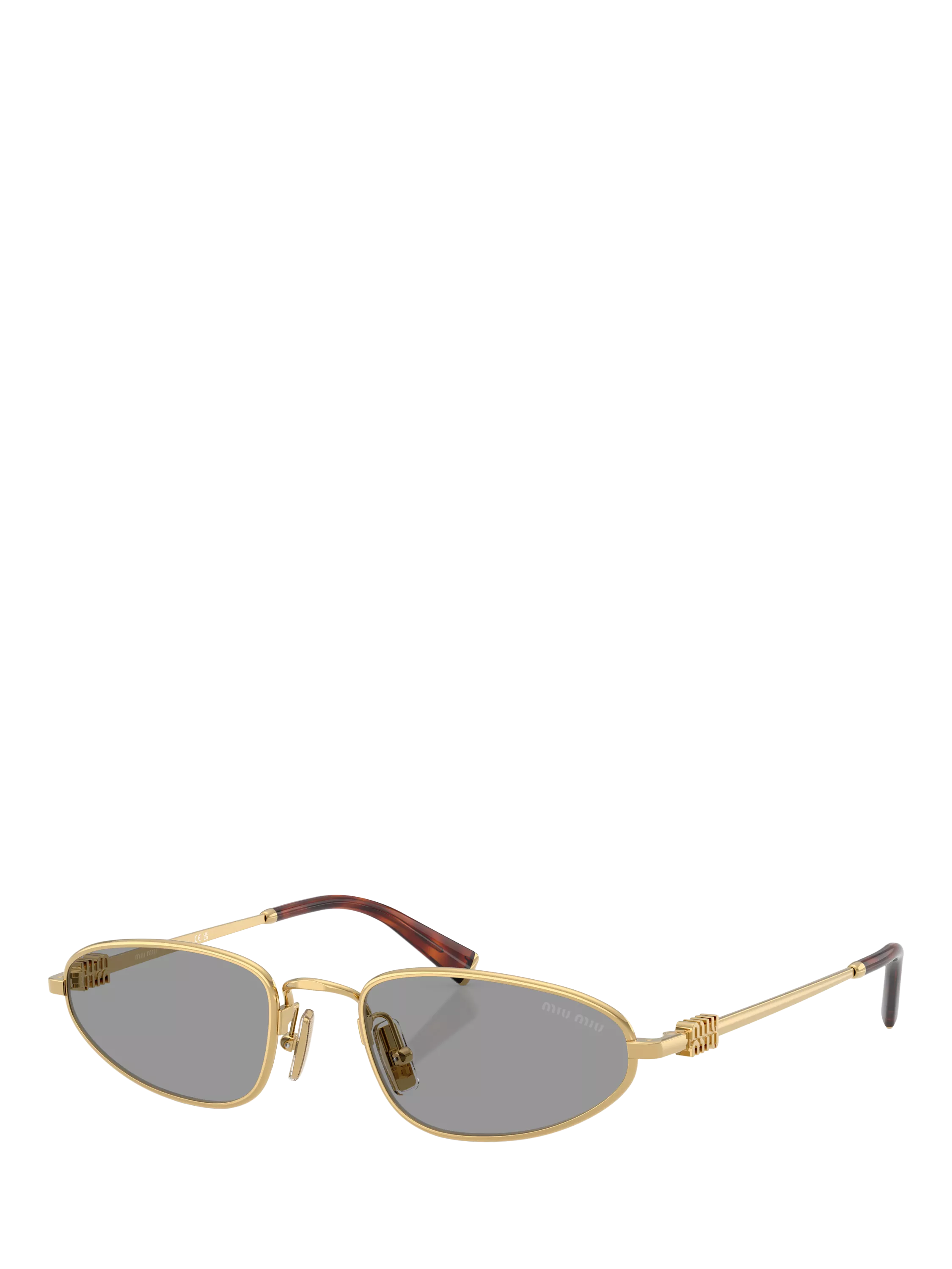 Miu Miu women's oval sunglasses gold grey, imported from the UK