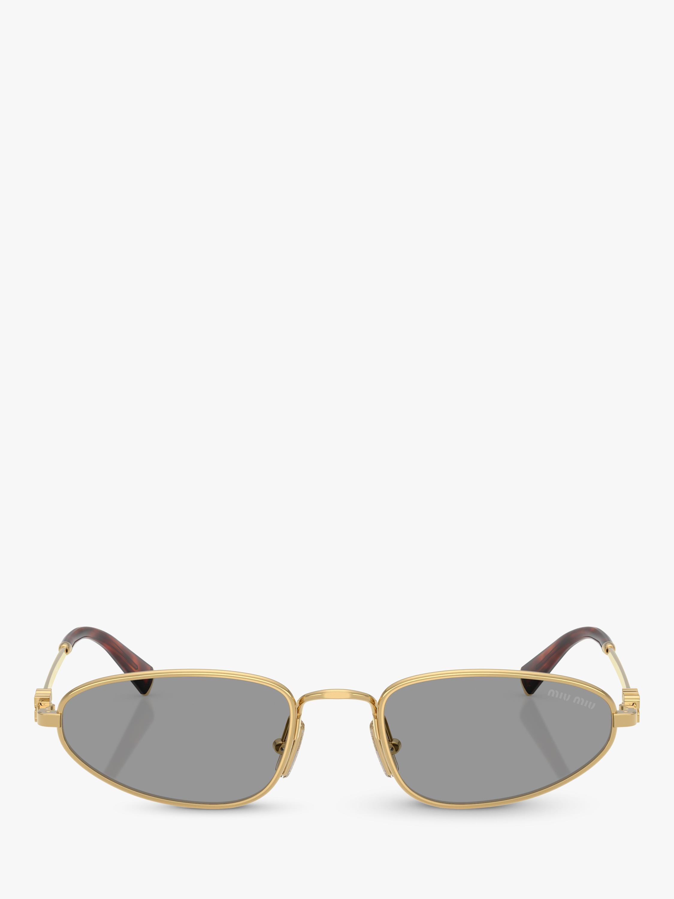 Miu Miu women's oval sunglasses gold grey, imported from the UK