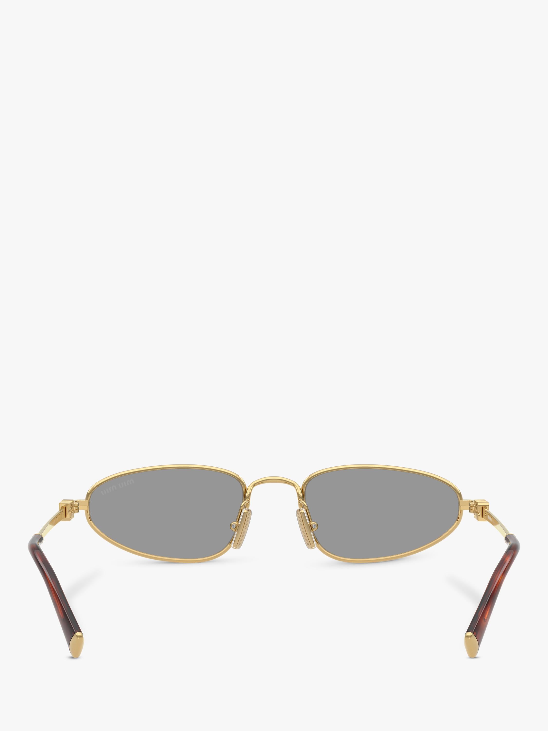 Miu Miu women's oval sunglasses gold grey, imported from the UK