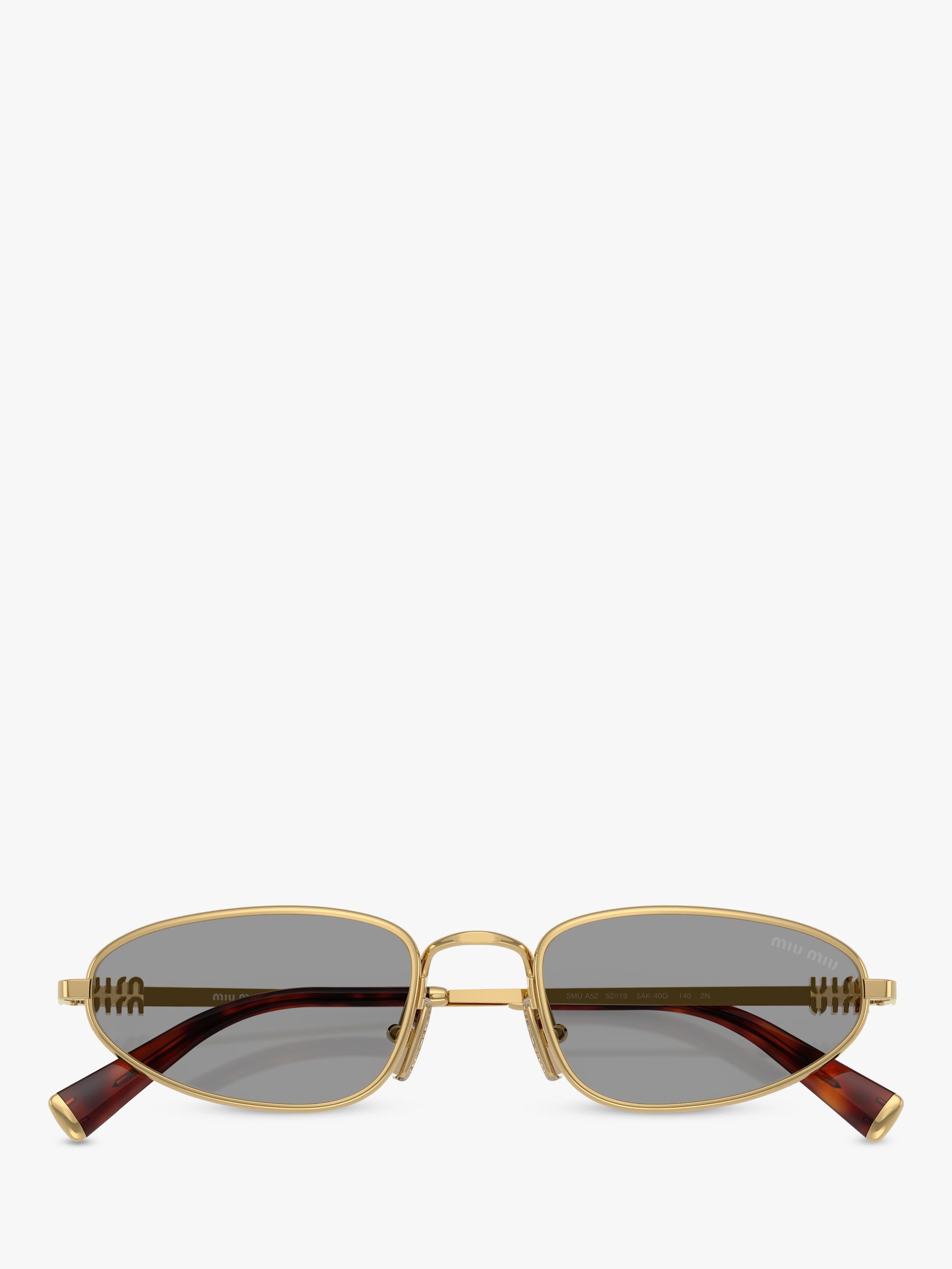 Miu Miu women's oval sunglasses gold grey, imported from the UK
