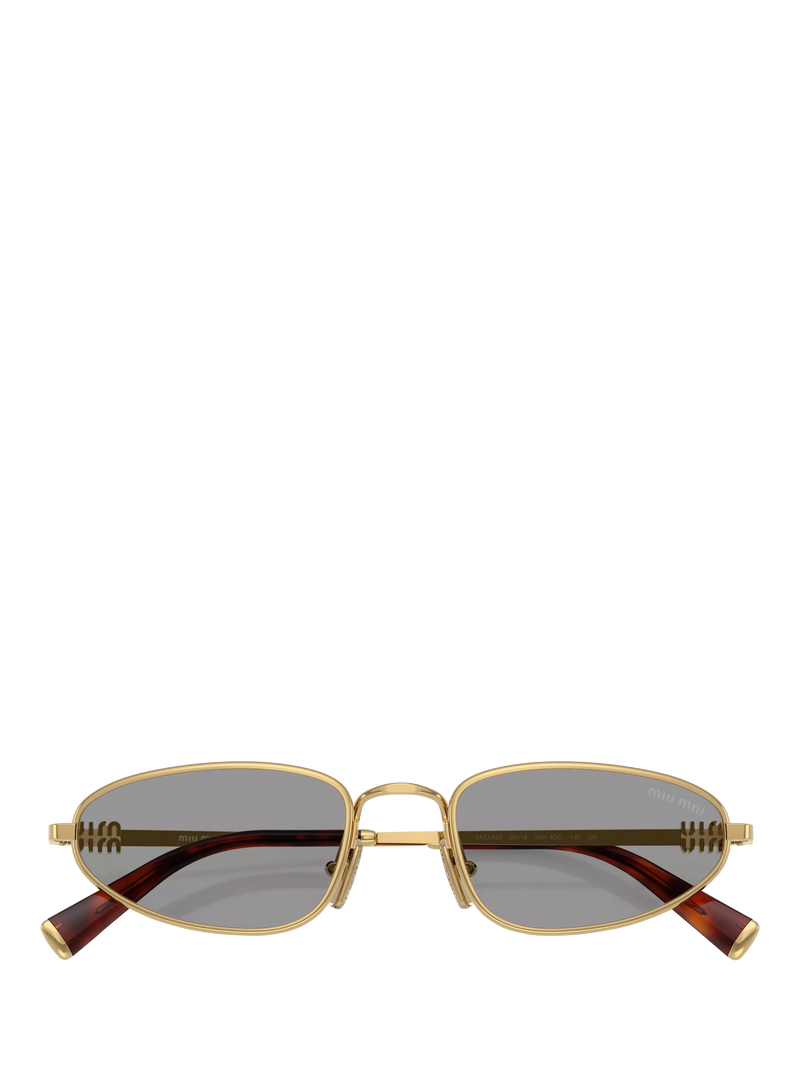Miu Miu women's oval sunglasses gold grey, imported from the UK