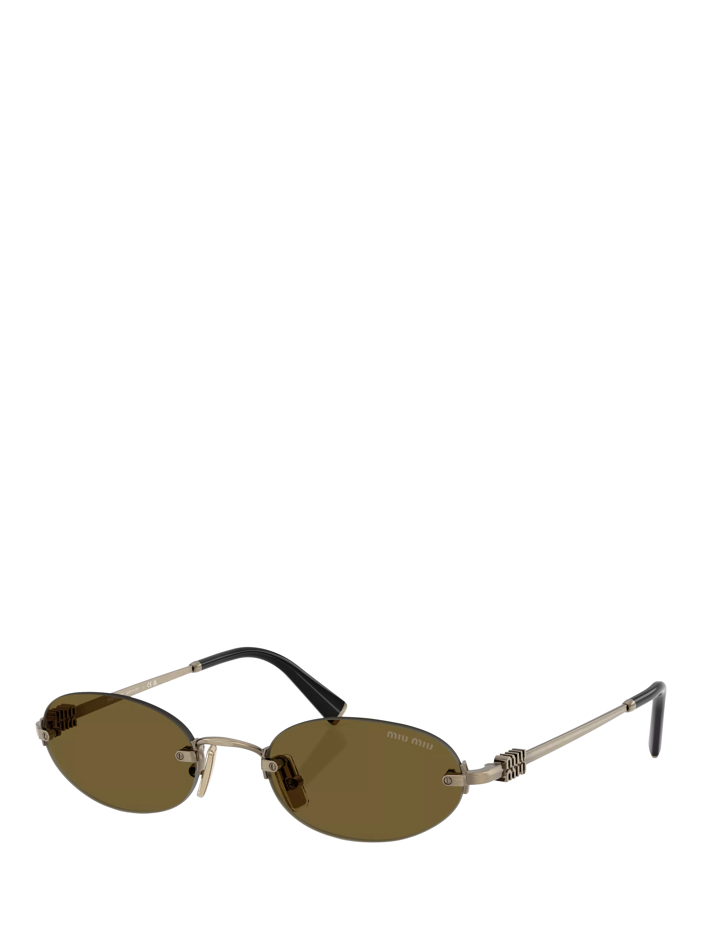 Miu Miu oval sunglasses gold brown metal - British product