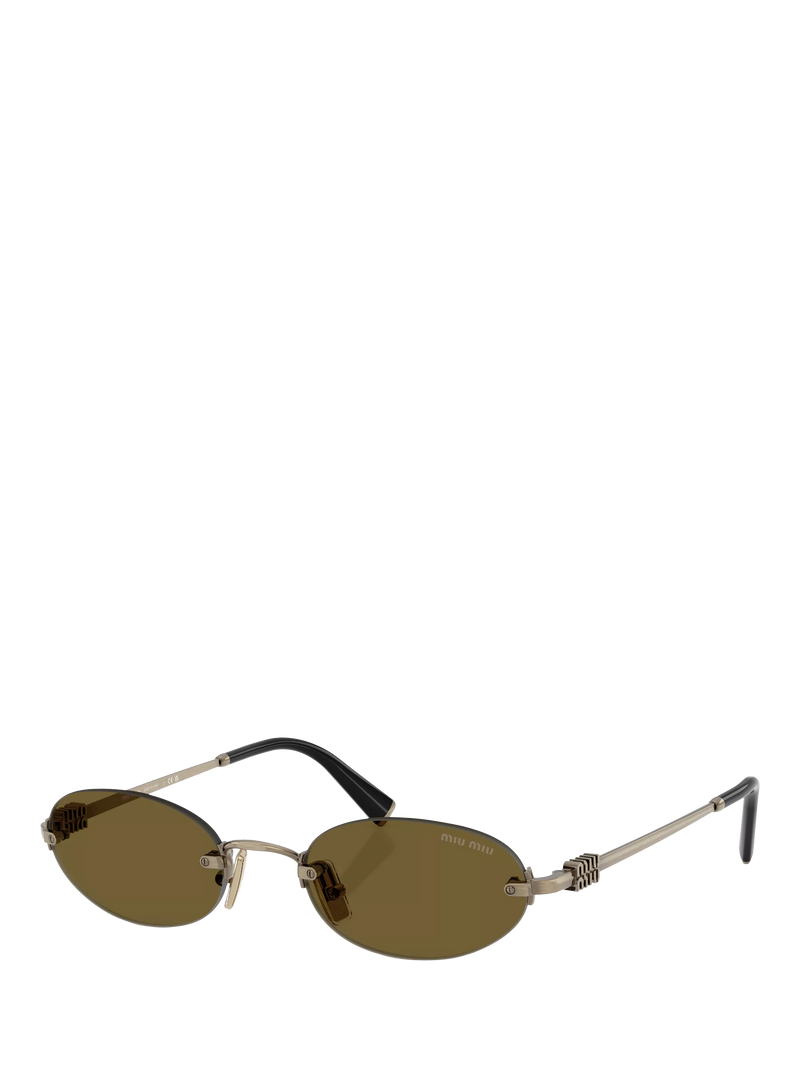 Miu Miu oval sunglasses gold brown metal - British product