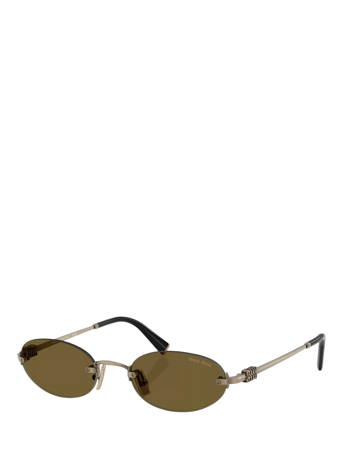 Miu Miu oval sunglasses gold brown metal - British product