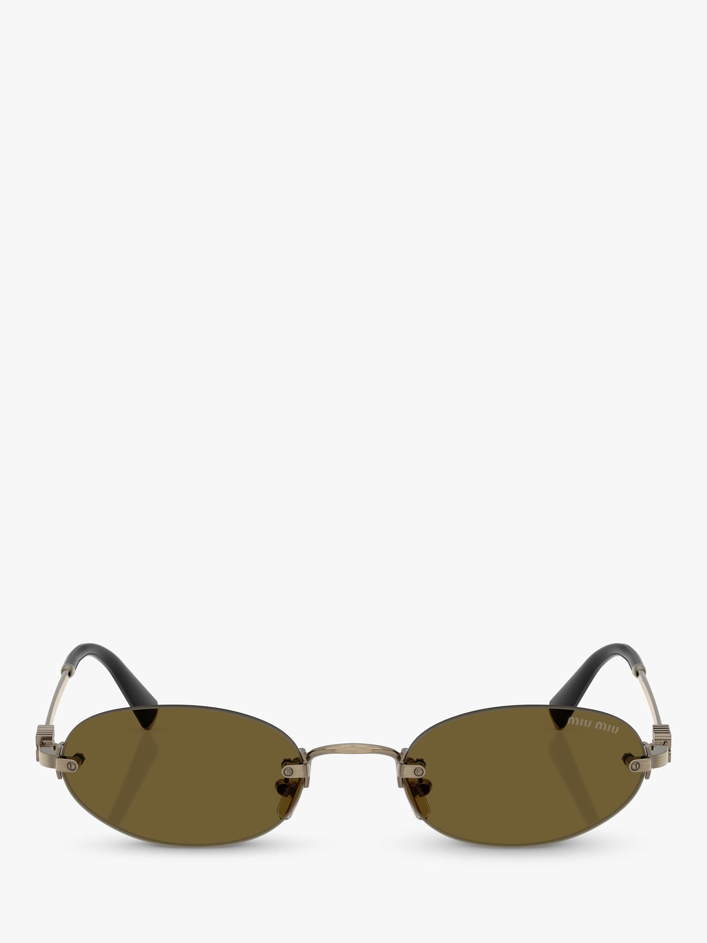Miu Miu oval sunglasses gold brown metal - British product