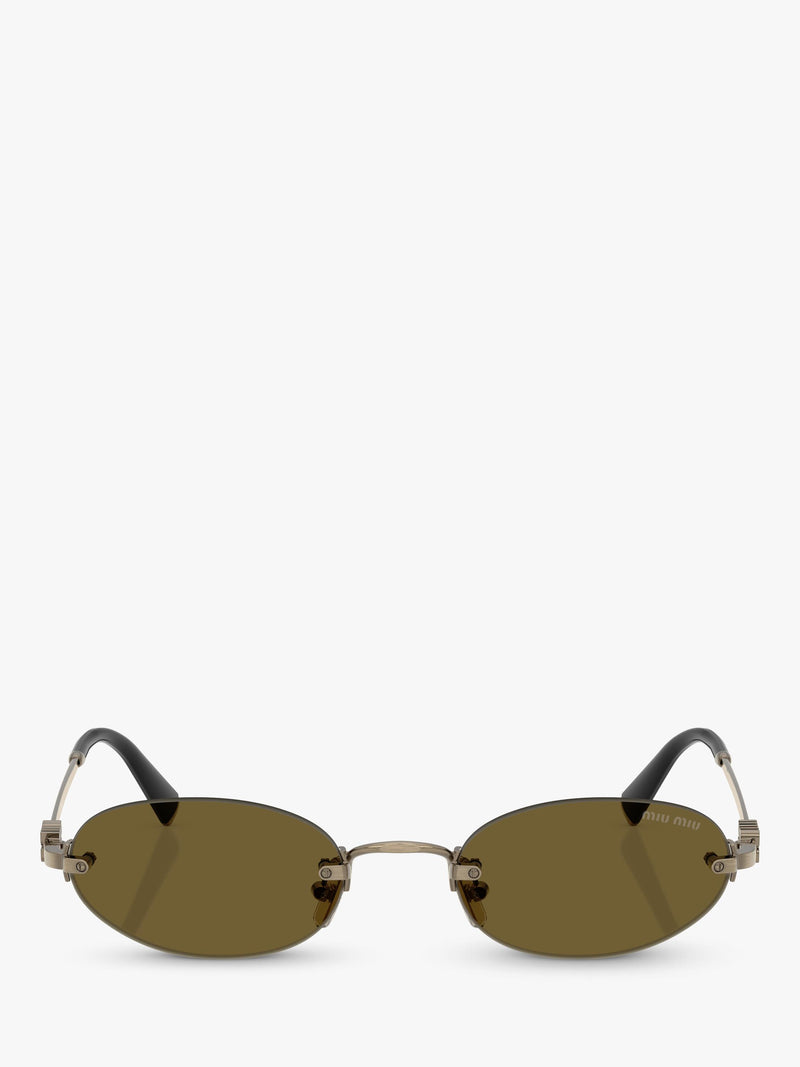 Miu Miu oval sunglasses gold brown metal - British product