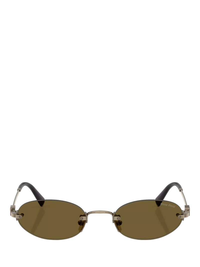 Miu Miu oval sunglasses gold brown metal - British product