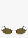 Miu Miu oval sunglasses gold brown metal - British product