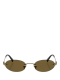 Miu Miu oval sunglasses gold brown metal - British product