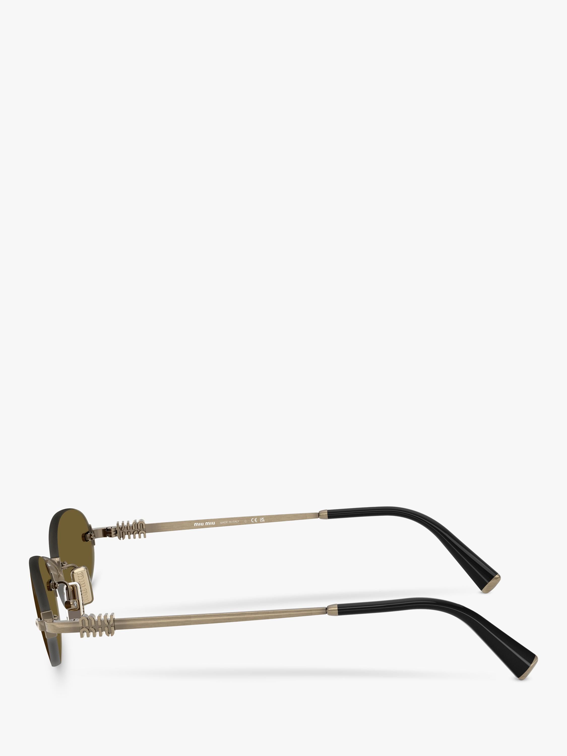 Miu Miu oval sunglasses gold brown metal - British product