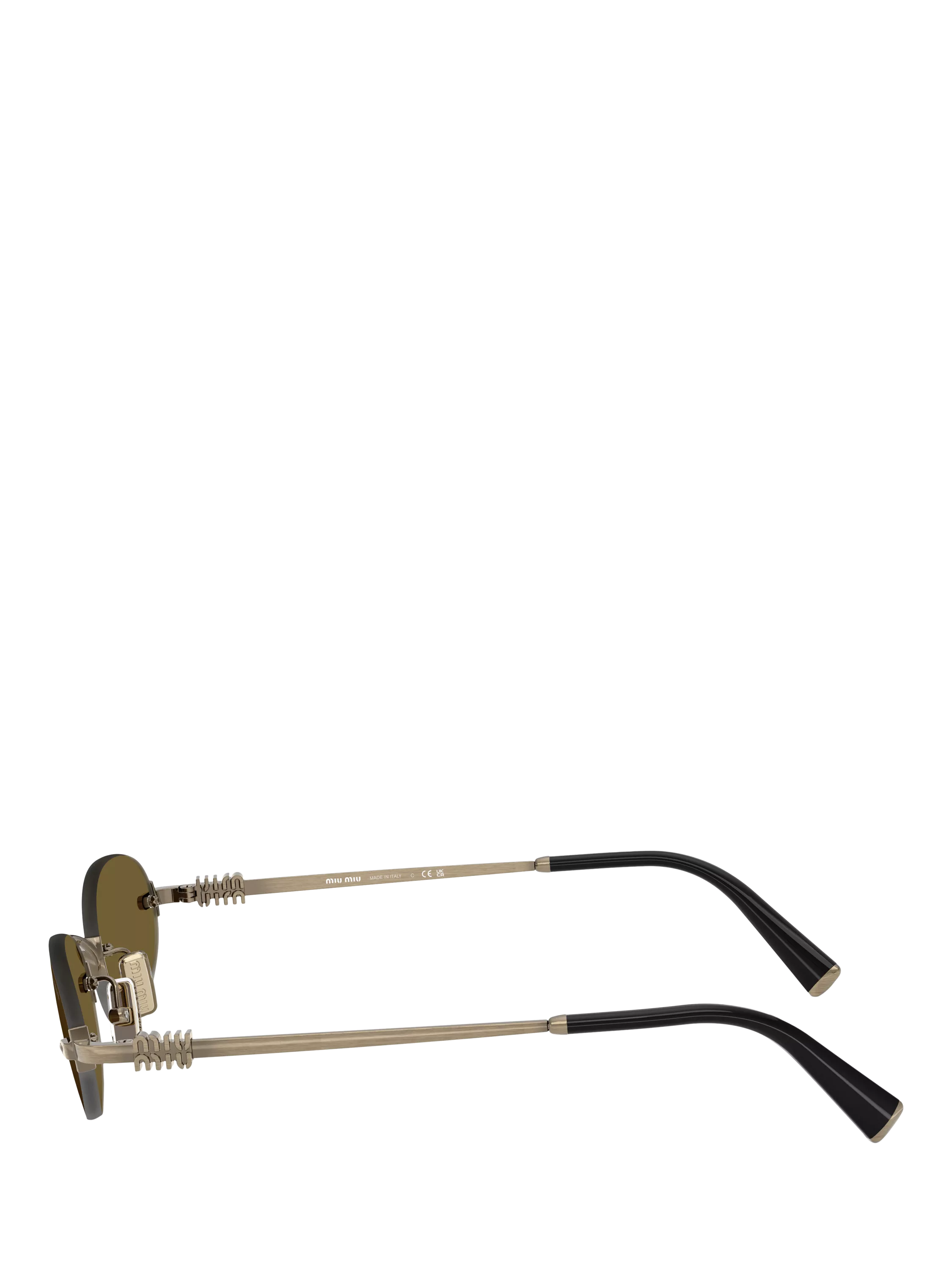 Miu Miu oval sunglasses gold brown metal - British product
