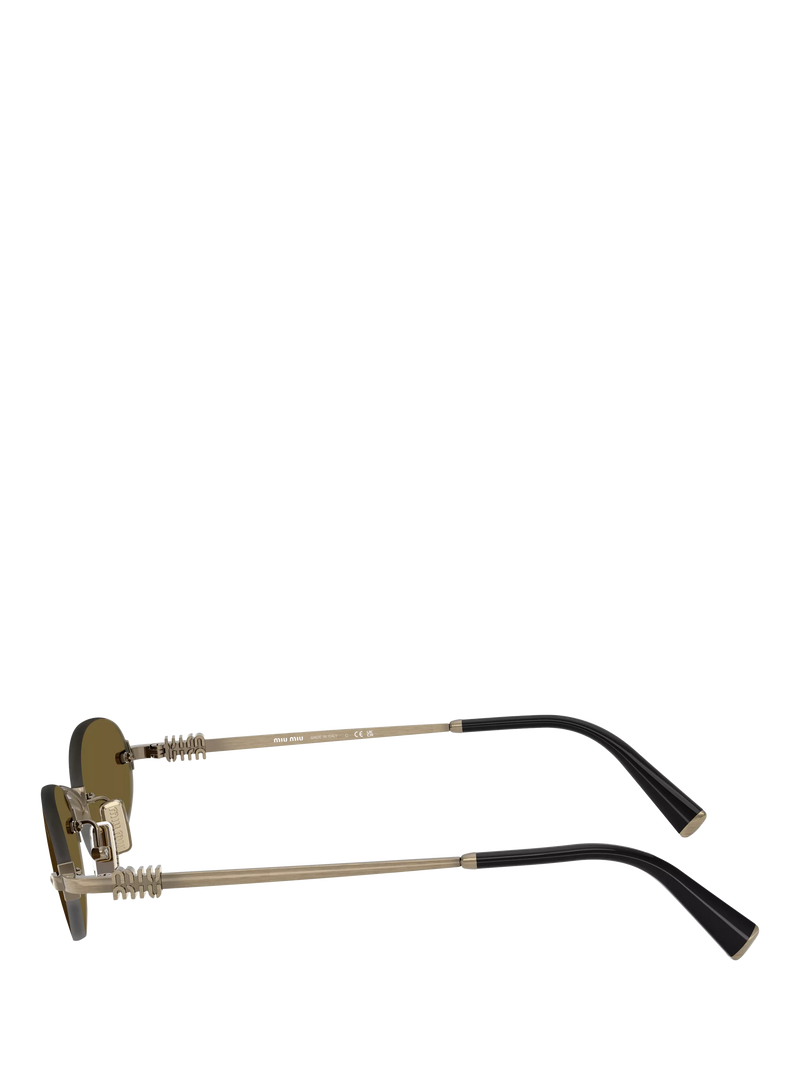 Miu Miu oval sunglasses gold brown metal - British product