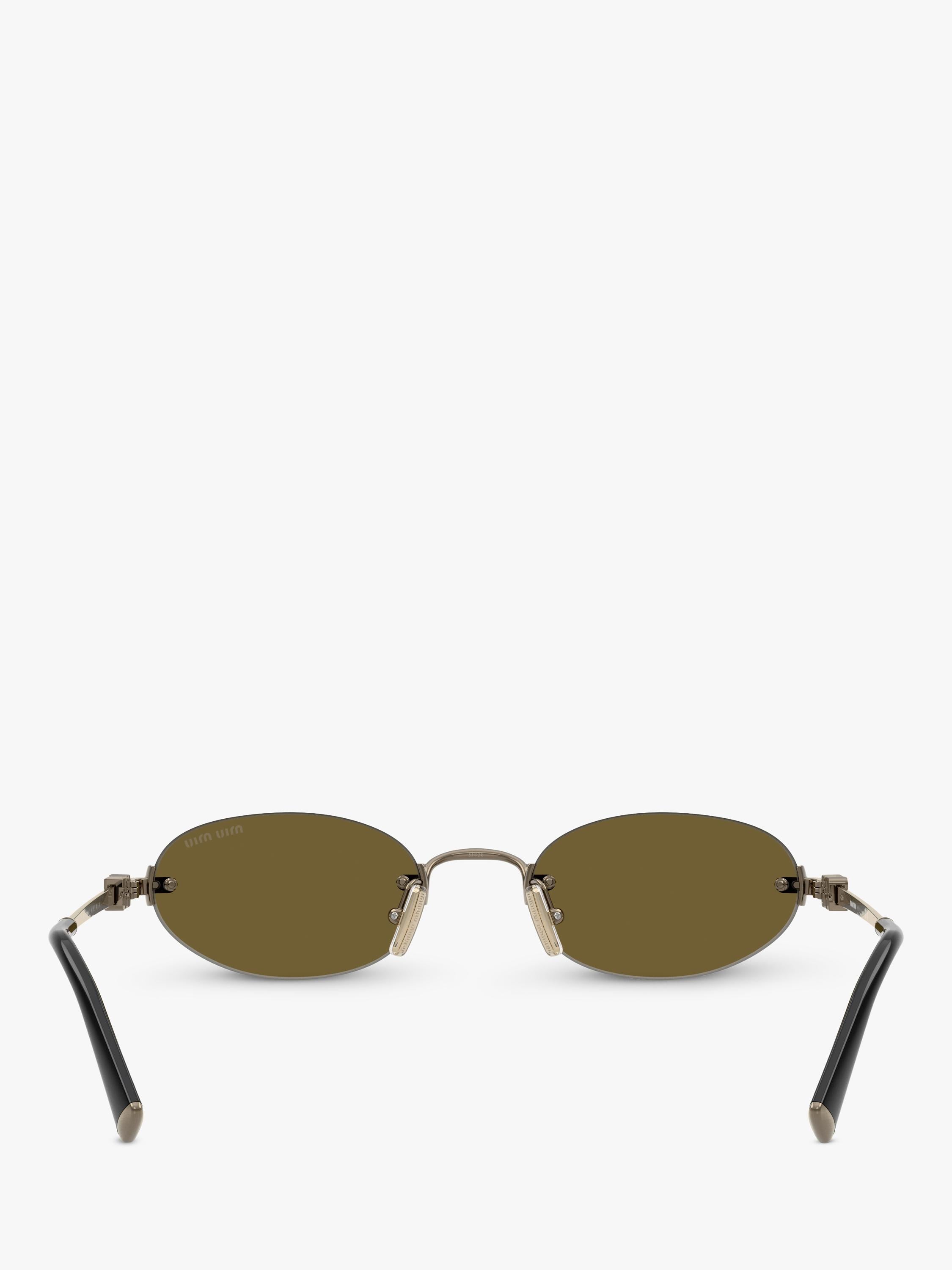 Miu Miu oval sunglasses gold brown metal - British product