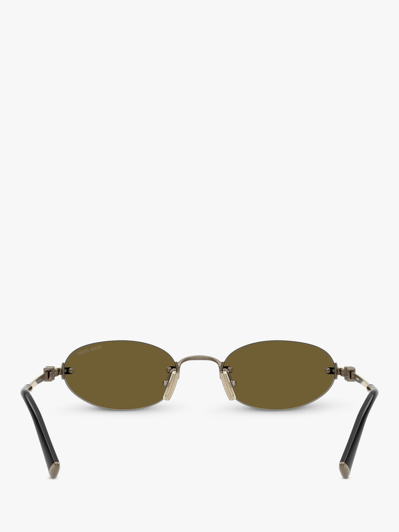 Miu Miu oval sunglasses gold brown metal - British product