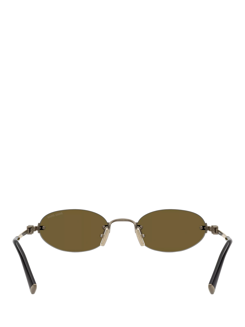 Miu Miu oval sunglasses gold brown metal - British product
