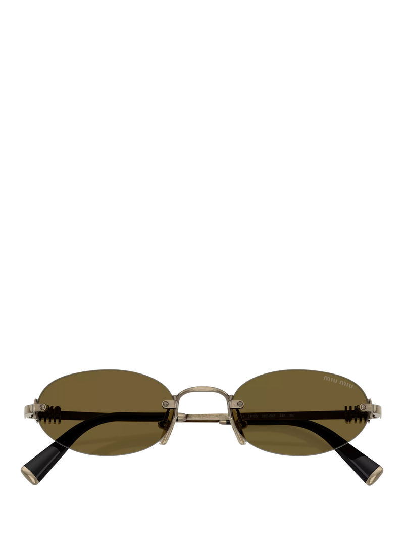 Miu Miu oval sunglasses gold brown metal - British product