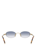 Miu Miu women's oval sunglasses Gold Blue 58mm, imported from the UK