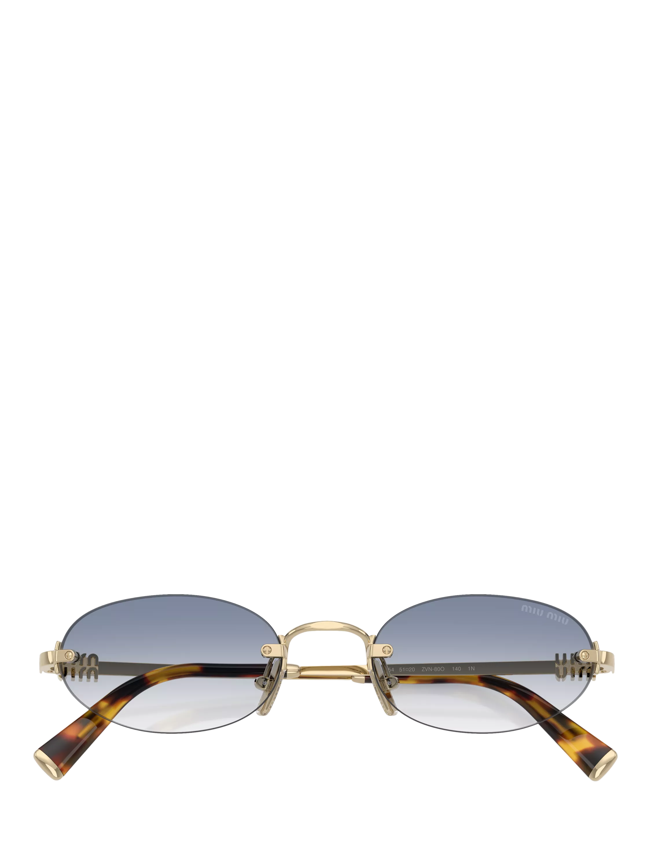 Miu Miu women's oval sunglasses Gold Blue 58mm, imported from the UK