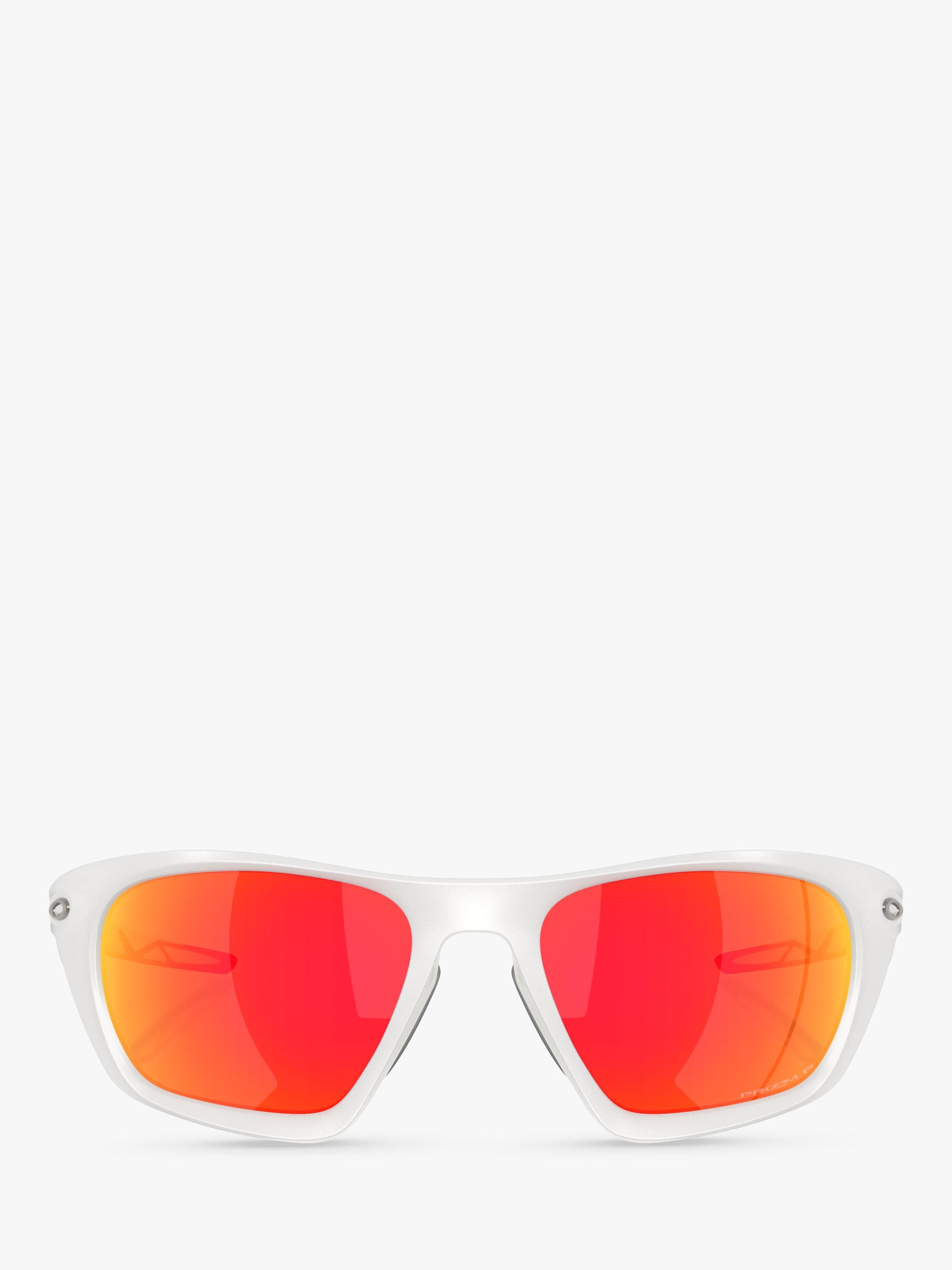 Oakley OO9431 men's polarised rectangular sunglasses grey orange, imported from the UK