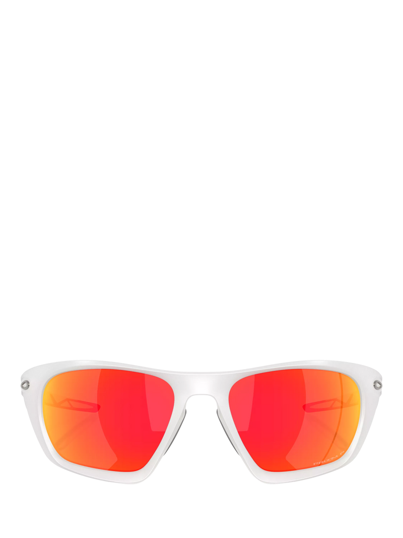 Oakley OO9431 men's polarised rectangular sunglasses grey orange, imported from the UK